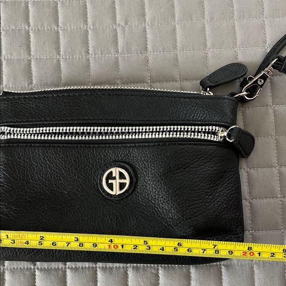 Giani Bernini Black and Silver Striped Interior Bag